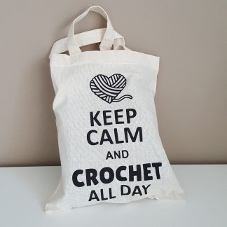 Projectbag klein keep calm and crochet all day