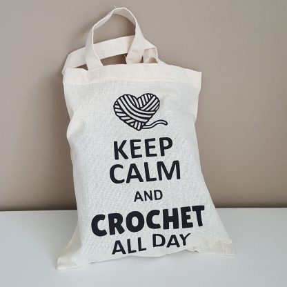 Projectbag klein keep calm and crochet all day