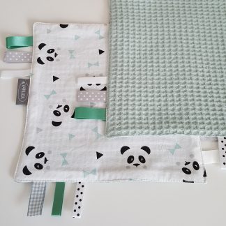 Labeldoekje panda groen