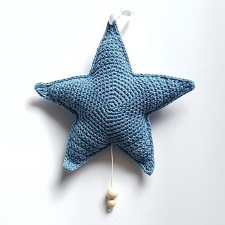 Muziek ster gehaakt denim blauw