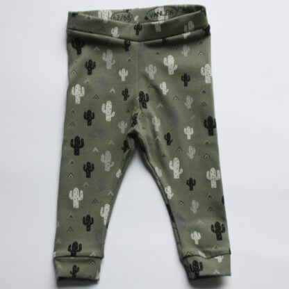 Baby legging army groen met cactussen