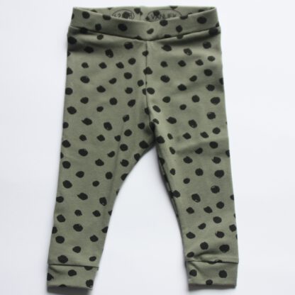Baby legging army groen met stippen
