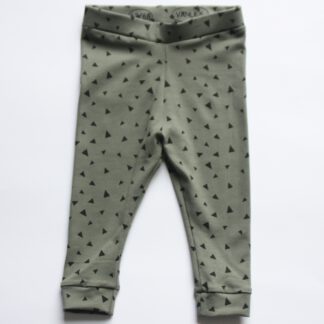 Baby legging army groen met driehoekjes