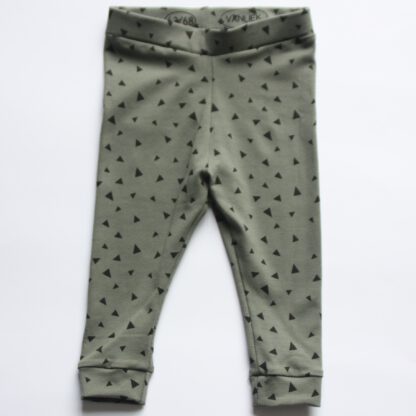 Baby legging army groen met driehoekjes