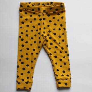Baby legging oker geel met stippen
