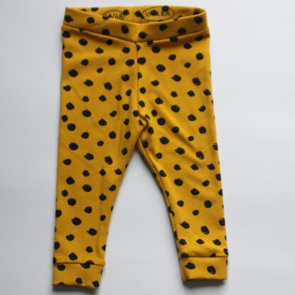 Baby legging oker geel met stippen