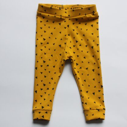 Baby legging oker geel met driehoekjes