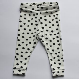 Baby legging wit (offwhite) met stippen