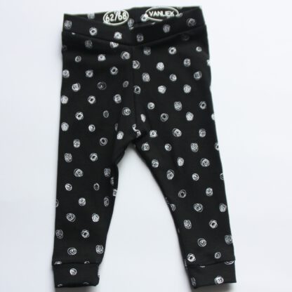 Baby legging zwart met cirkels