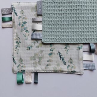 Labeldoekje Eucalyptus met vintage groen